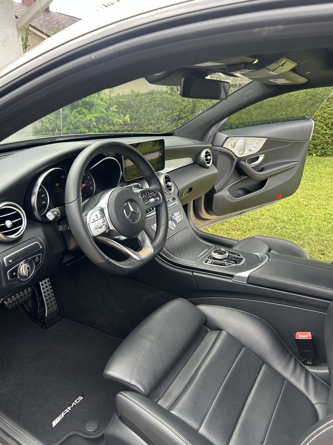 Freshly detailed Mercedes-AMG black leather interior